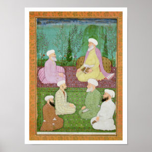 Sechs muslimische heilige Männer sitzen auf einer  Poster
