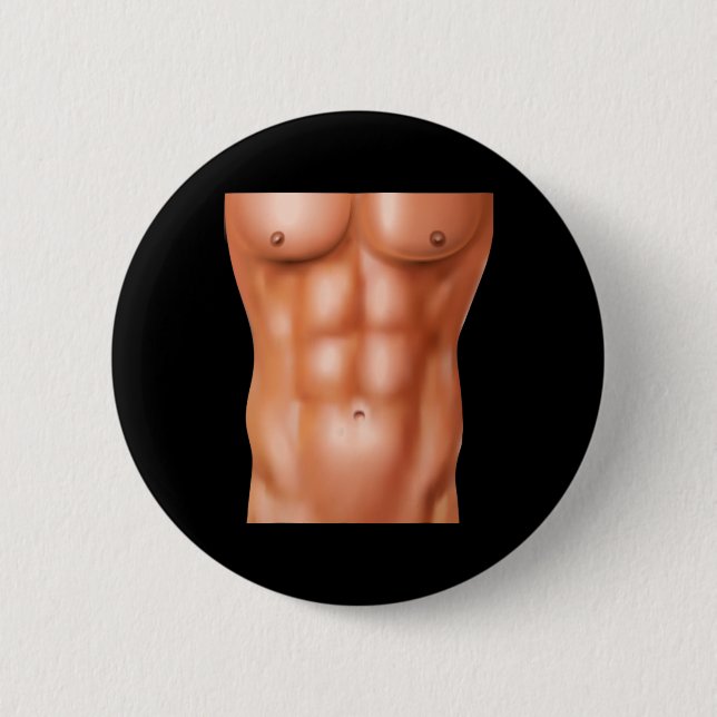 Sechs-Pack für Krafttraining zur Bodybuilding Button (Vorderseite)