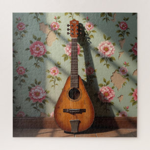 Sechs-saitiges Dulcimer Vintage-Blumenmuster