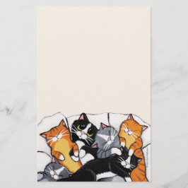 Sechs Schlafenkatzen-Anmerkungs-Papierbriefpapier Briefpapier