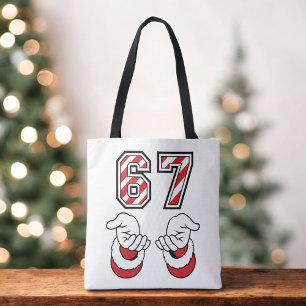 Sechs Sieben 67 6 7 Festliches Weihnachts-Meme Fer Tasche
