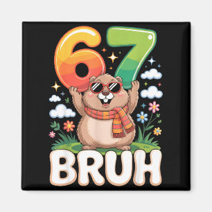 Sechs Sieben 67 Bruh Murmeltier Lustig 6 7 Meme Ju Magnet