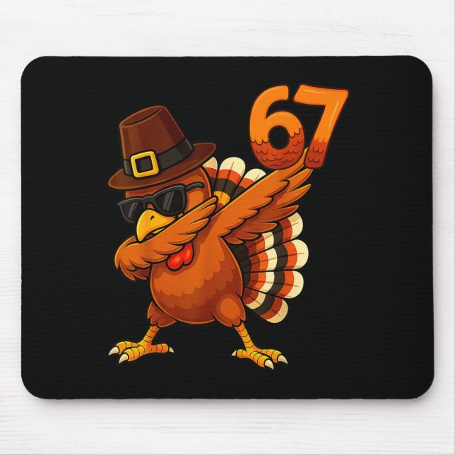 Sechs Sieben 67 Erntedankfest Meme Lustig Dankbar  Mousepad (Vorne)