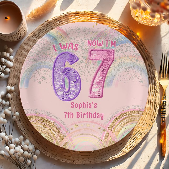 Sechs Sieben 67 Geburtstag Pappteller (Von Creator hochgeladen)