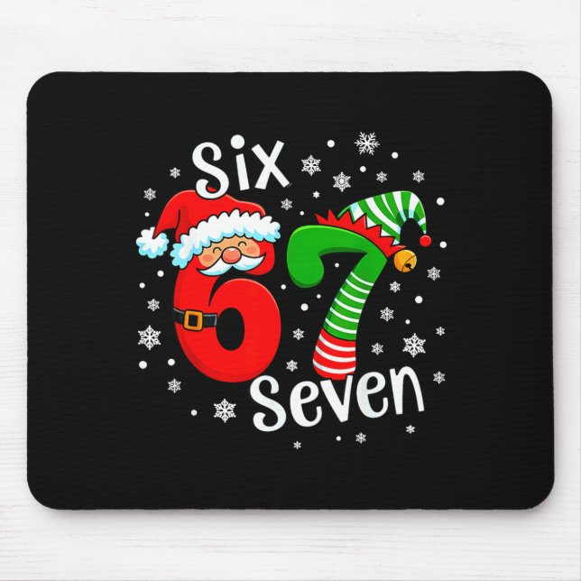 Sechs Sieben 67 Meme 6 7 Elf Santa Weihnachten  Mousepad (Vorne)