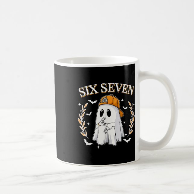 Sechs Sieben 67 Meme Lustiger Geist Halloween 6 7  Kaffeetasse (Rechts)