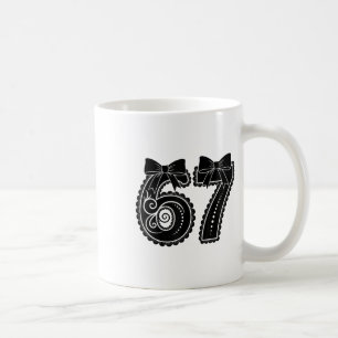 Sechs Sieben 67 Meme Nummer 67 Coquette Bogen Frau Kaffeetasse
