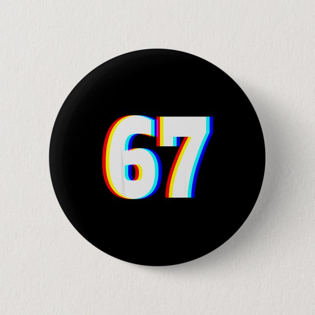 Sechs Sieben 6 7 Edm optische Täuschung  Button (Vorderseite)