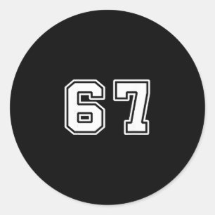Sechs Sieben 6 7 Meme 67  Runder Aufkleber