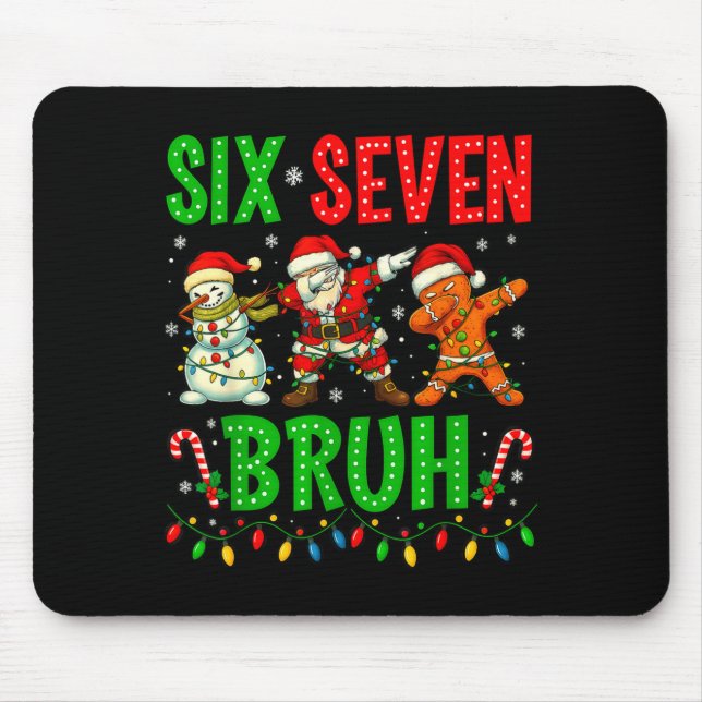 Sechs Sieben 6 7 Meme Dabbing Weihnachtsmann Lebku Mousepad (Vorne)