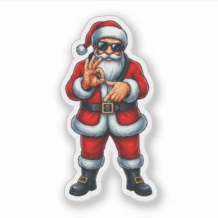 Sechs Sieben 6 7 Meme Santa Weihnachten Aufkleber
