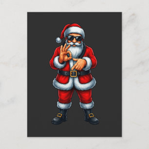 Sechs Sieben 6 7 Meme Santa Weihnachten Postkarte