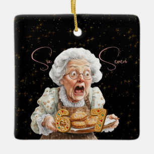 Sechs Sieben Auf Grannies Keksteller Weihnachten Keramikornament