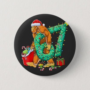 Sechs Sieben Bigfoot 67 Sasquatch Meme Weihnachten Button