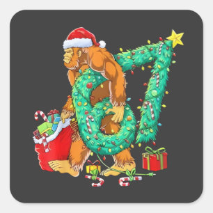Sechs Sieben Bigfoot 67 Sasquatch Meme Weihnachten Quadratischer Aufkleber