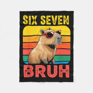 Sechs Sieben Bruh 67 Capybara Vintage Lustiges Mem Fleecedecke