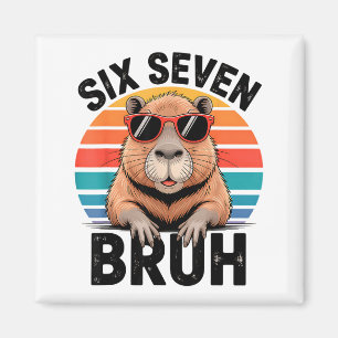 Sechs Sieben Bruh 6 7 Meme Lustiges Capybara 6 7 Magnet