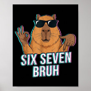 Sechs Sieben Bruh Capybara 67 Jungen Teenager Kind Poster