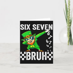 Sechs sieben bruh Kobold 67 Meme St. Patrick's Day Karte