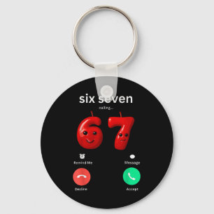 Sechs Sieben Calling Meme Minimalist Trendy Telefo Schlüsselanhänger