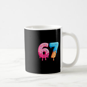 Sechs Sieben Eiscreme-Tropfen Cool Meme 67 Lustige Kaffeetasse