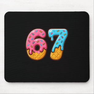 Sechs Sieben Eiscreme-Tropfen Cool Meme 67 Lustige Mousepad