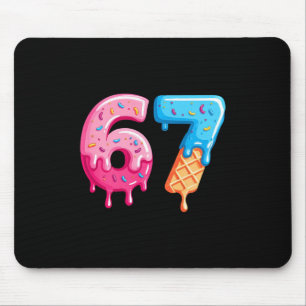 Sechs Sieben Eiscreme-Tropfen Cool Meme 67 Lustige Mousepad