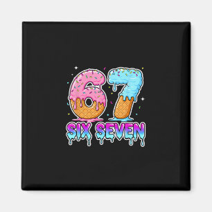Sechs Sieben Eiscreme-Tropfen Cooler Meme 67 Lusti Magnet