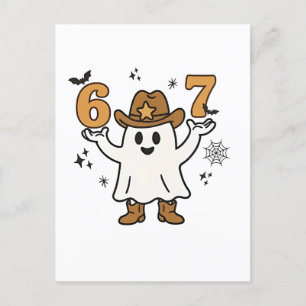 Sechs Sieben Gruseliger Halloween Sport 67 Mason M Einladungspostkarte