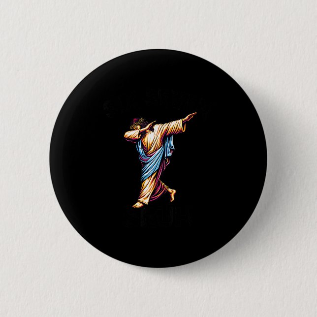 Sechs Sieben Jesus Dabbing Weihnachten 6 7 Meme 67 Button (Vorderseite)