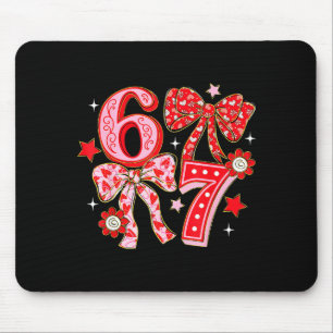Sechs Sieben Kokette Mädchen-Bogen Cool Meme 67 Va Mousepad