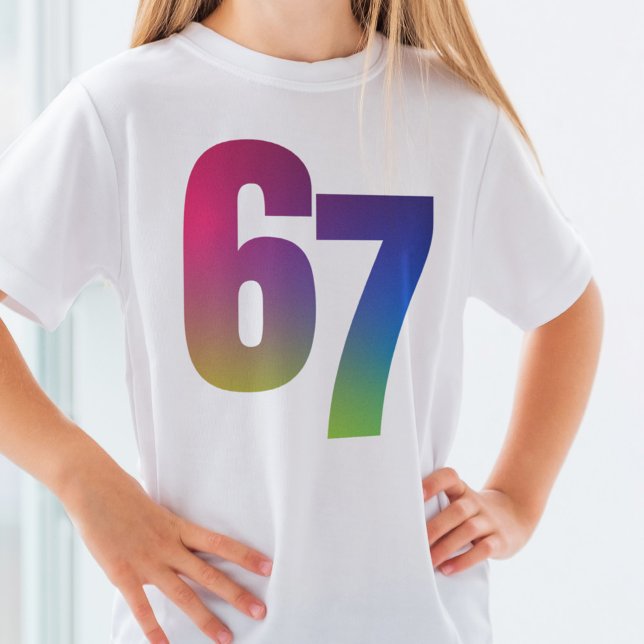Sechs sieben lustige trendige Kinder slang bunt T-Shirt (Von Creator hochgeladen)