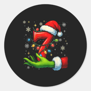 Sechs Sieben Lustige Weihnachts-Meme-Paar-Passend Runder Aufkleber