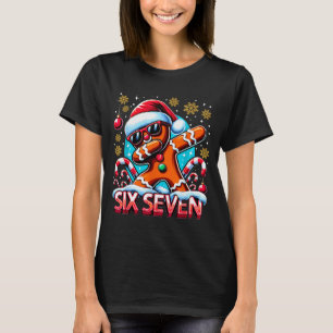 Sechs Sieben Lustiges Lebkuchen-Weihnachtsdesign T-Shirt