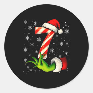 Sechs Sieben Lustiges Weihnachten Paar Passendes M Runder Aufkleber