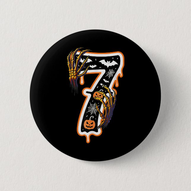 Sechs Sieben Meme 6 7 67 Halloween Erntedankfest P Button (Vorderseite)