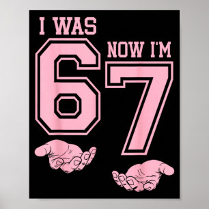Sechs Sieben Meme 7 Jahre alte Geburtstags-Shirt W Poster