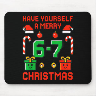Sechs sieben Meme lustig frohe 67 Weihnachten Xmas Mousepad