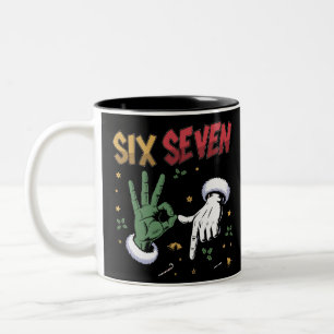 Sechs Sieben Meme Lustiger Böser Kerl Weihnachten  Zweifarbige Tasse