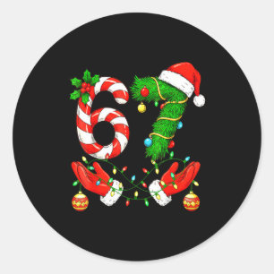 Sechs Sieben Meme Weihnachten 67 Santa Lustige Wei Runder Aufkleber