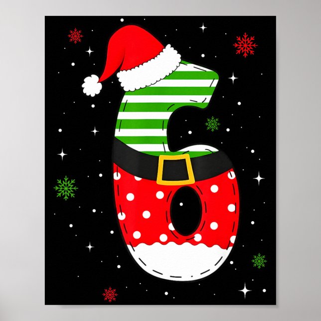 Sechs Sieben passend 67 Weihnachten Santa Hut Meme Poster (Vorne)