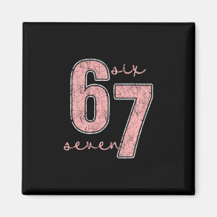 Sechs Sieben Pink Nummer 67 Paar 6 7 Paar Hallowe Magnet
