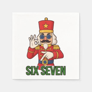 Sechs Sieben Schneemann Weihnachten Nussknacker 6 Serviette