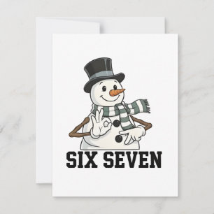 Sechs Sieben Schneemann Weihnachten Santa 6 7 Xmas Mitteilungskarte