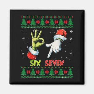 Sechs Sieben Skelett Meme Weihnachten Hässlicher P Magnet