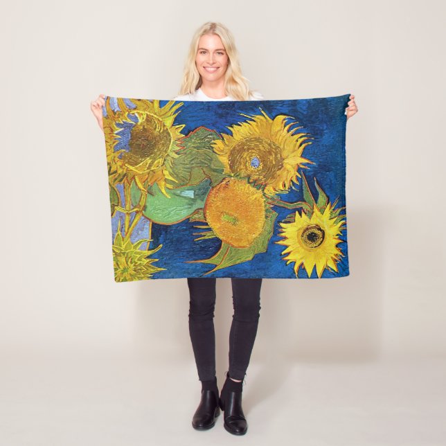 Sechs Sonnenblumen, Van Gogh Fleecedecke (Beispiel)