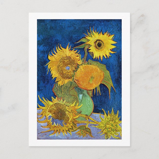Sechs Sonnenblumen, Van Gogh Postkarte (Vorderseite)