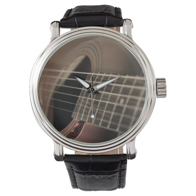 Sechs Sting Acoustic Guitar Armbanduhr (Vorderseite)