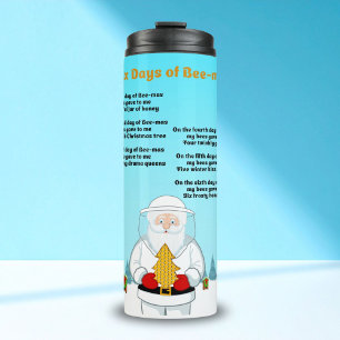 Sechs Tage Bee-Mas Frohe Weihnachten einem Erstaun Thermosbecher