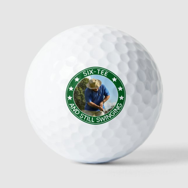 Sechs-Tee-Stift noch schwingt Personalisiert 60. G Golfball (Vorderseite)